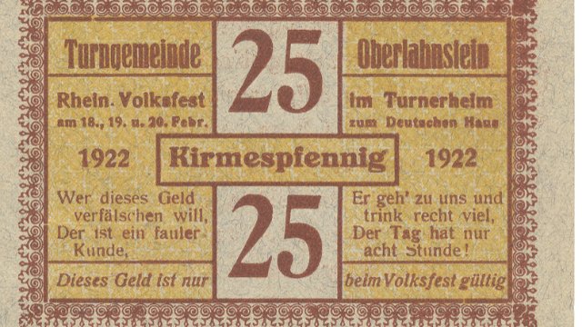 Vor 100 Jahren feierte die Turngemeinde Oberlahnstein Kirmes an Fastnacht