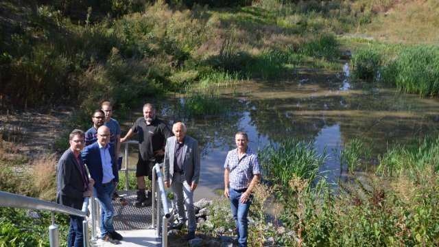 Regenrückhaltebeckens in Stand gesetzt
