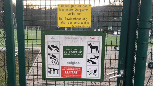 Kunstrasenplatz in Nievern: Keine private Nutzung erlaubt
