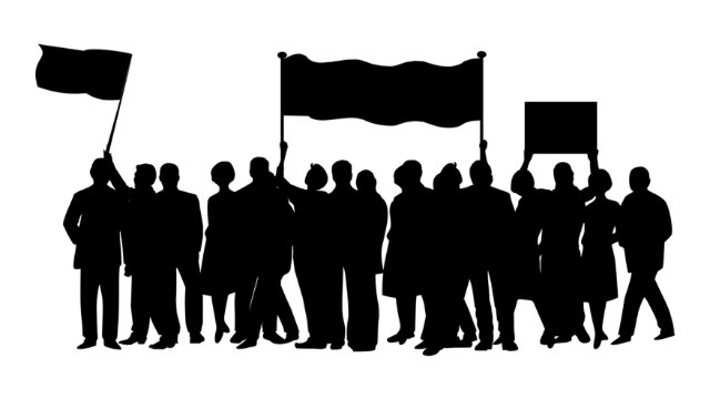 Demonstrationszug in der Koblenzer Innenstadt unterwegs