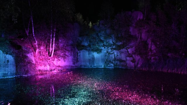Traumhafte Illumination des Mayener Grubenfelds am 17. März