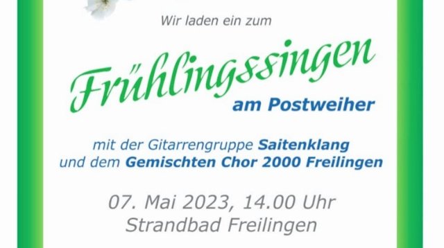 Frühlingssingen am Postweiher in Freilingen