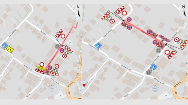 Vollsperrung in der Pfarrer-Kneipp-Straße und der Straße Jägerstieg