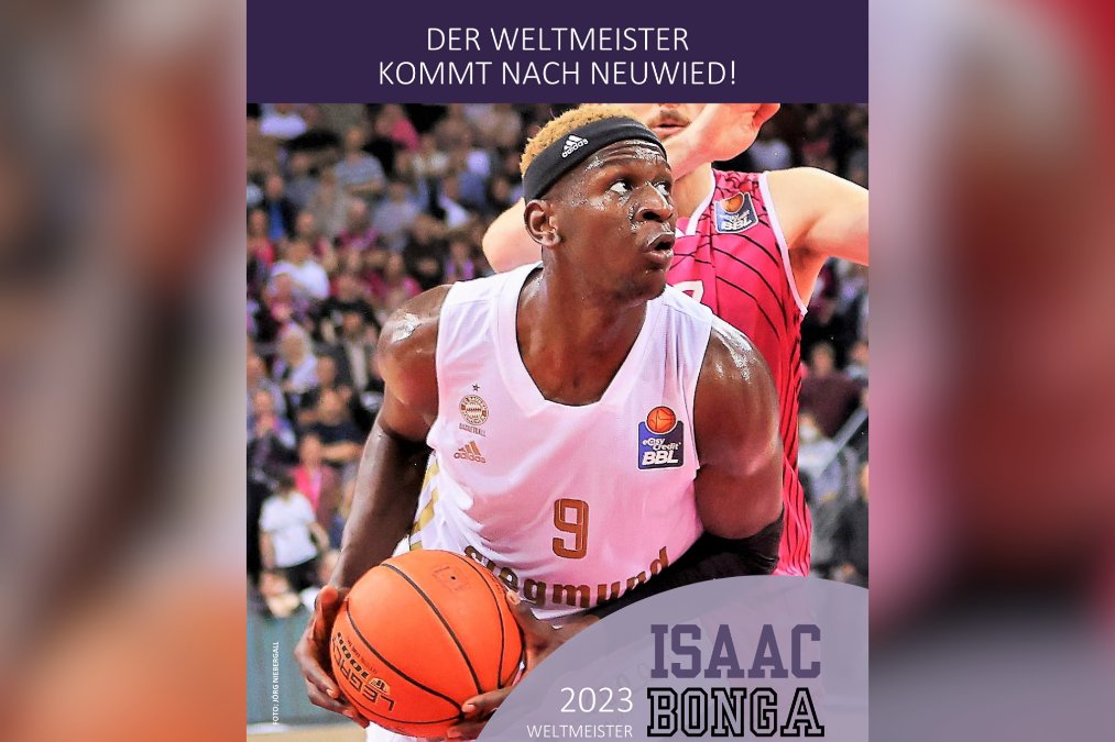 Basketball-Weltmeister Isaac Bonga am Samstag in Neuwied