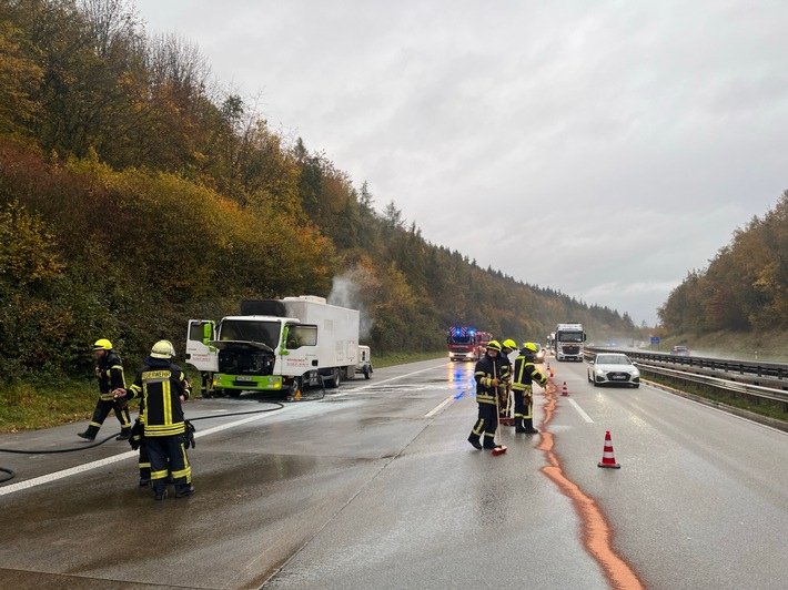 LKW-Brand auf der A61 LKW-Brand auf der A61
