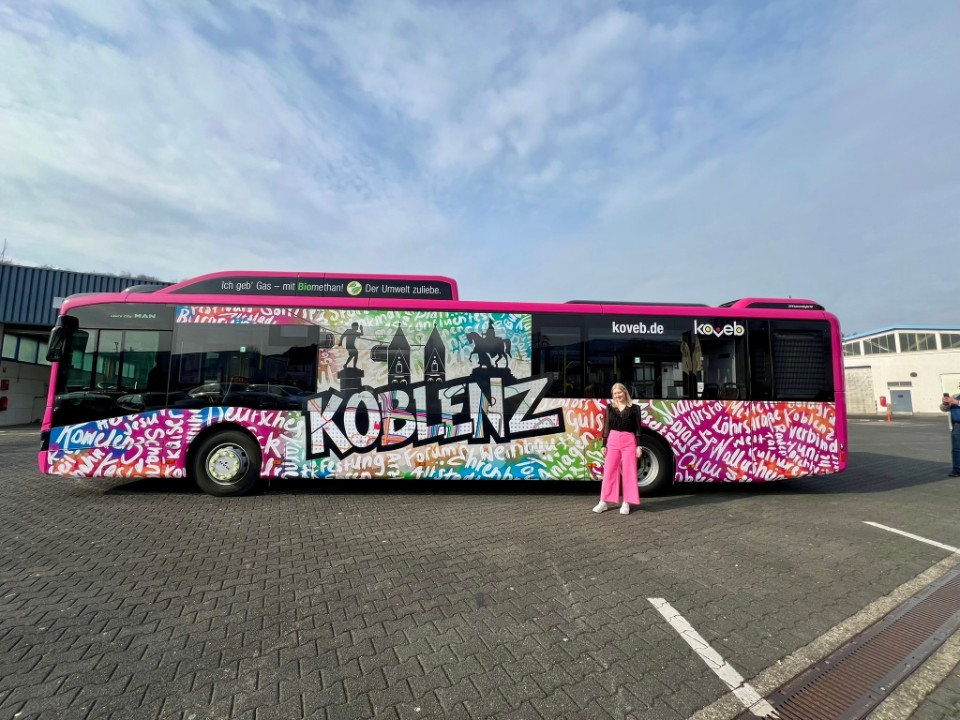 Erster Koblenzer Urban Art-Bus geht in den Linienbetrieb