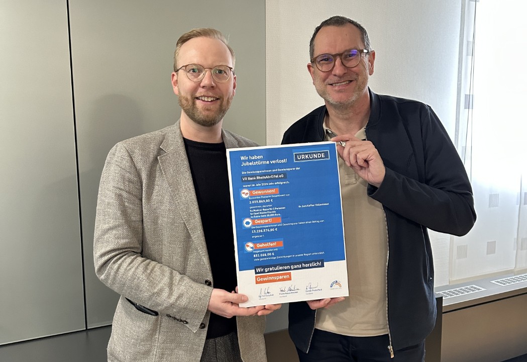 Gewinnen, Sparen und Helfen: VR Bank RheinAhrEifel eG unterstützte in 2024 mit über 830.000 Euro Gewinnen, Sparen und Helfen: VR Bank RheinAhrEifel eG unterstützte in 2024 mit über 830.000 Euro