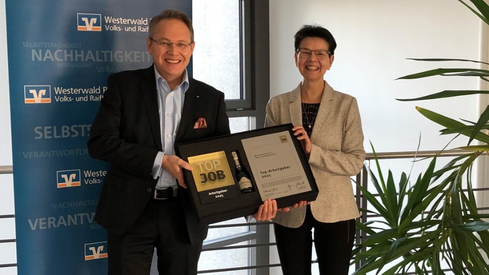 Westerwald Bank zu einem der besten TOP JOB-Arbeitgeber des Jahres gekürt