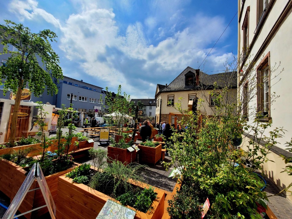 Eröffnung der Grünen Entdeckerlounge auf dem Bendorfer Kirchplatz Eröffnung der Grünen Entdeckerlounge auf dem Bendorfer Kirchplatz