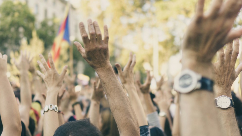 Demonstrationszug in der Koblenzer Innenstadt