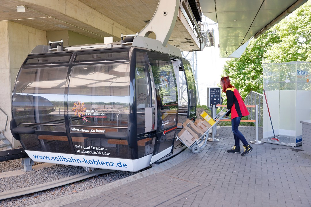Pakettransport in Seilbahnen: Hochschule Darmstadt, DHL und Seilbahn Koblenz starten Feldversuch