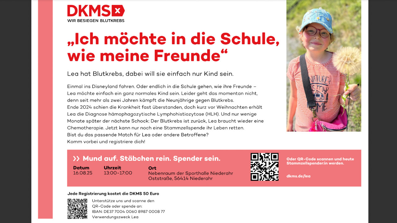 Lea hat Blutkrebs, dabei will sie einfach nur Kind sein Lea hat Blutkrebs, dabei will sie einfach nur Kind sein
