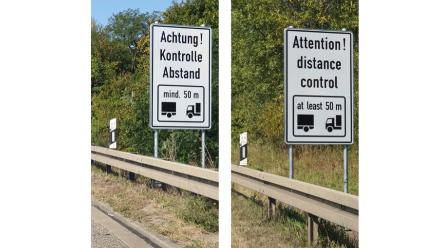 Schwerlastverkehr auf der Bundesautobahn 12 aus der Luft überwacht